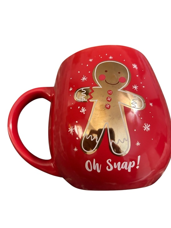 Jingles and Joy Other - Holiday Gingerbread Mug - Red "Oh Snap!" EUC Festive Christmas Decor Drinkware